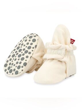 Zutano Organic Cotton Gripper Baby Bootie - Cream, 6M